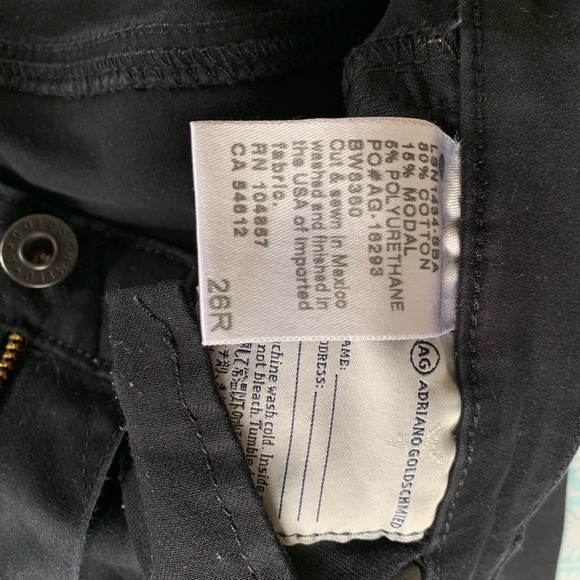 AG the prima Cigarette jeans black size 26 - Picture 4 of 4